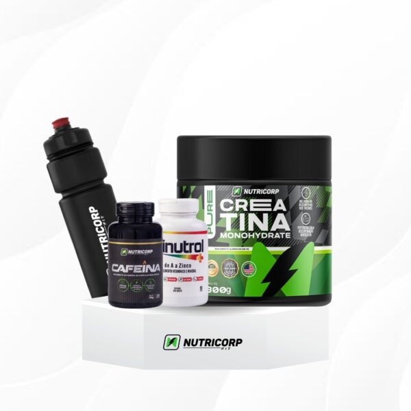 Combo- Creatina Pure+Glinutrol+Cafeína+ Garrafa