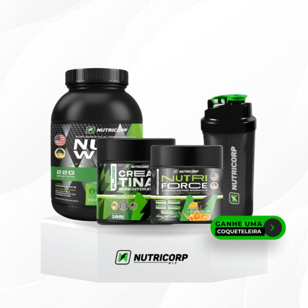 Combo- Whey, NutriForce e Creatina Full + Coqueteleira de brinde